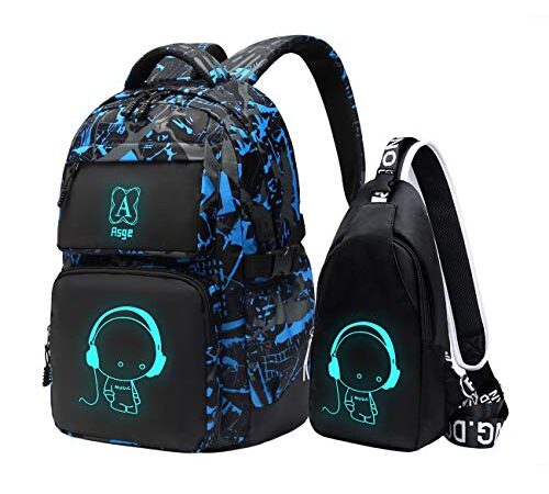 Asge - Mochila escolar para niñas, adolescentes, jóvenes, mochila para el colegio, mochila reflectante para el exterior, camping, mochila grande, resistente al agua, mochila para el hombro