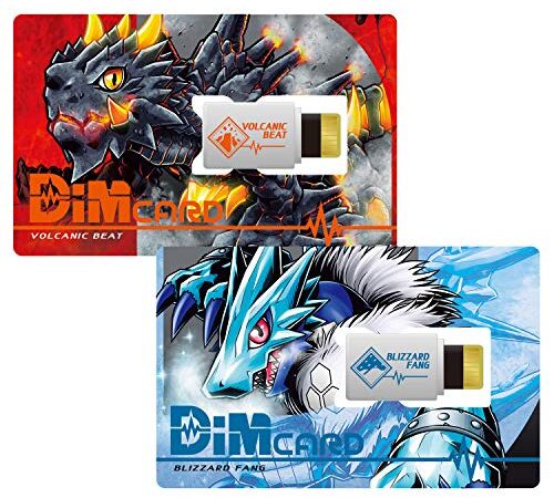 Digimon Volcanic Beat & Blizzard Fang Dim Cards | Expansión para el Reloj Digimon Vital Bracelet Fitness Tracker | Entrena a tu Digimon y Combate a Tus Amigos, Multicolor (NT58680)