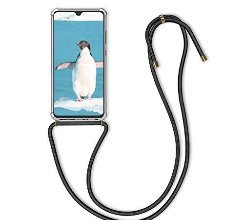 kwmobile Carcasa Compatible con Huawei Mate 20 - Funda Transparente TPU con Cuerda para Colgar - Transparente