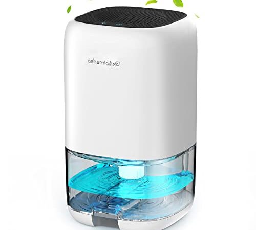 XAXAZON Deshumidificador Eléctrico 1000 ml, Deshumificadores de Humedad, Mini Deshumidificador Automático, Portátil, Contra la Humedad, Ultra Silencioso Para Armario, Baño, Dormitorio, Oficina