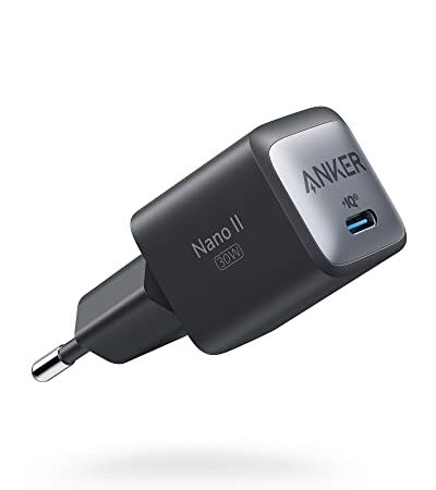 Anker Cargador 711 (Nano II 30W) USB-C, diseño Compacto, Adecuado para MacBook Air/iPhone 13/13 Mini/13 Pro/13 Pro Max/12, Galaxy S21, Note 20, iPad Pro, Pixel y me, Negro