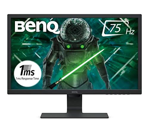 BenQ GL2480 - Monitor Gaming de 24" FullHD (1920x1080, 1ms, 75Hz, HDMI, DVI-D, VGA, Eye-Care, Flicker-free, Low Blue Light, Sensor Brillo Inteligente, antireflejos) - Color Negro