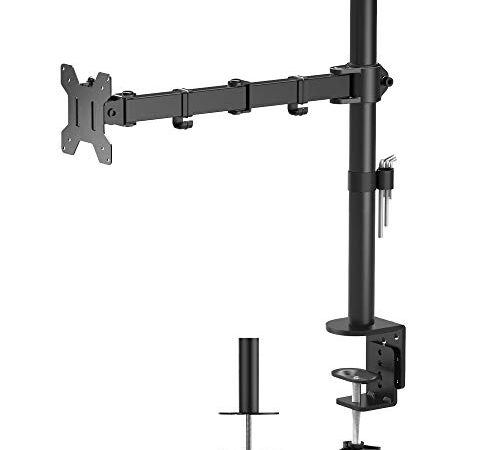 BONTEC Soporte Monitor para 13-32 Pulgadas y la Base Ajustable de Brazo Monitor de Escritorio para Las Pantallas de Monitor y TV, LCD y Computadora Altura Ajustable 10 kg VESA 75x75/100x100 Negro