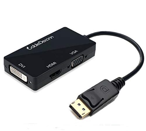 CableDeconn Displayport Dp to HDMI/DVI/VGA Male to Female 3-in-1 Adaptador Convertidor Cable