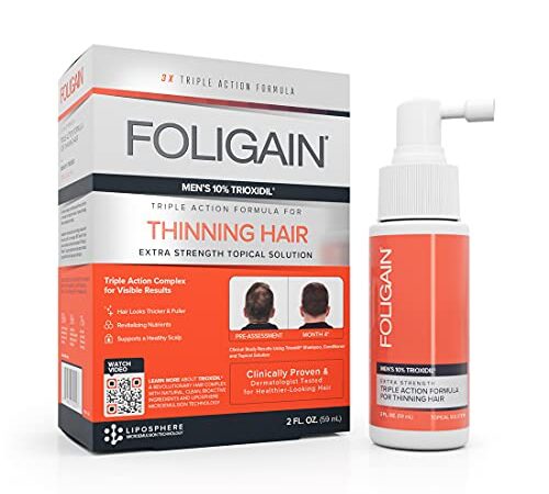 Foligain Tratamiento de regeneración del cabello para hombres con 10% de trioxidil