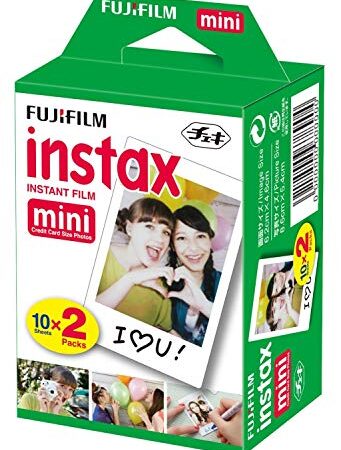 Fujifilm instax mini Brillo - Pack de 40 Películas Fotográficas Instantáneas (40 hojas), Color Blanco