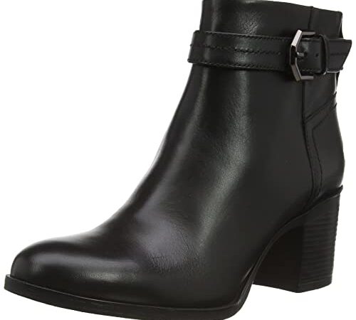 Geox D NEW ASHEEL, Botas cortas al tobillo, para Mujer, Negro (Black), 39 EU