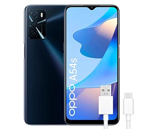 OPPO A54s – Smartphone 128GB, 4GB RAM, Dual SIM, Cámara 50MP+2MP+2MP, Batería 5000mAh - Negro