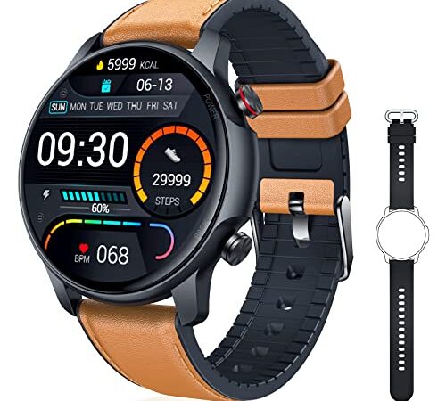 Reloj Inteligente Hombre: Smartwatch con Pulsometro Podometro Presión Arterial Pulsera Actividad Inteligente Deportivo Impermeable Reloj Hombre para iPhone Android