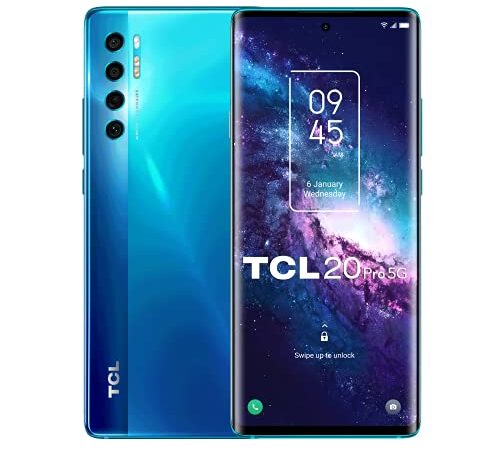 TCL 20 Pro 5G 256GB - Smartphone de 6.67" AMOLED FHD+ con NXTVISION (Snapdragon 750G 5G, 6GB/256GB Ampliable MicroSD, Dual SIM, Cámaras 48MP+16MP+5MP+2MP, Batería 4500mAh, Android 11) Azul