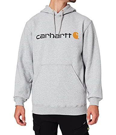 Carhartt Signature Logo Midweight Sweatshirt, Sudadera para Hombre, Gris (Heather Grey), L