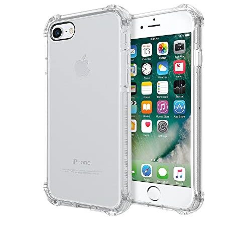 Funda ANTI-SHOCK Gel Transparente para iPhone 7 / iPhone 8 / iPhone SE 2020 / IPHONE SE 2022 5G, Ultra Fina 0,33mm, Esquinas Reforzadas, Silicona TPU de Alta Resistencia y Flexibilidad, Anti Golpes