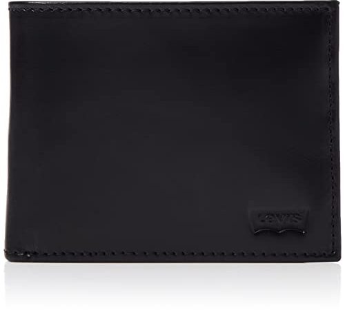 Levi's Casual Classics Hunte Coin Bifold – Batwing, Accesorio de Viaje-Billetera Plegable para Hombre, Black Normal, UN