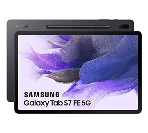 Samsung - Tableta Galaxy Tab S7 FE de 12.4 Pulgadas con 5G y Sistema Operativo Android 64 GB Negra ES versión