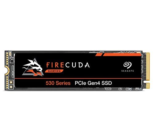 Seagate FireCuda 530, 1 TB, SSD interno, M.2 PCIe Gen 4 ×4 NVMe 1.4, 7300 MB/s, NAND TLC 3D, 1275 TBW, 1,8 millones de horas de MTBF, para PC, 3 años de servicios de rescate (ZP1000GM3A013)