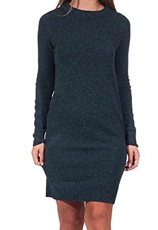 Vero Moda VMDOFFY LS O-Neck Dress GA Noos Vestido, Moss Marino. Detalles: W. Black Melange, S para Mujer