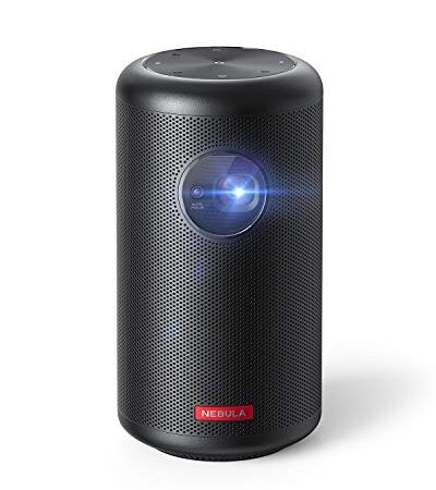 Anker Nebula Capsule MAX, Mini proyector portátil con 200 lúmenes ANSI, Altavoz de 8 W, proyector de películas, Imagen de 100 Pulgadas, 4 Horas de reproducción de vídeo, proyector para Exteriores