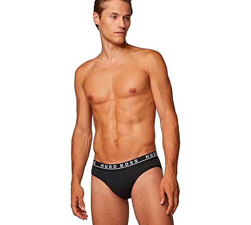 BOSS Brief 3P Co/El Boxers, Black 001, L (Pack de 3) para Hombre