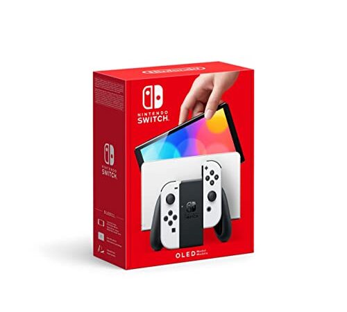 Consola Nintendo Switch (modelo OLED) con estación de acoplamiento/controladores Joy-Con blancos