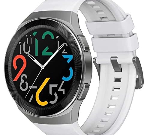 Huawei Watch GT 2e - Acero Inoxidable - 2 semanas de bateria- Reloj Inteligente con Correa - Fluoroelastómero - Pantalla de 3;5 cm (1;39 ") Blanco