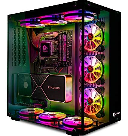 Talius Cronos Caja Gaming ATX, Cristal Templado, Ventiladores Iris ARGB (Disponible en Tres Colores) (Black)