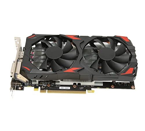 Tarjeta Gráfica RX 580, 8GB GDDR5 256bit Tarjeta Gráfica para Juegos con DP HDMI DVI D Soporte de Interfaz 8K 2 Ventiladores de Refrigeración 16 PCI Express 3.0 Tarjeta Gráfica para Juegos para Oficin