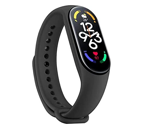 Xiaomi Mi Smart Band 7 Pantalla AMOLED de 1.62 Pulgadas, 110 Modos Deportivos, Sueño, Estrés, SpO2, Monitor de Frecuencia Cardíaca, Rastreador de Ejercicios Bluetooth, 5ATM, Versión Global, Negro