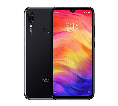 Xiaomi Redmi Note 7 Smartphones de 6.3'' Pantalla Completa, 4GB RAM + 64GB ROM, Snapdragon 660 procesador Octa-Core, 13MP Delantero y 48MP + 5MP Doble cámara Trasera Teléfonos móviles (Negro)