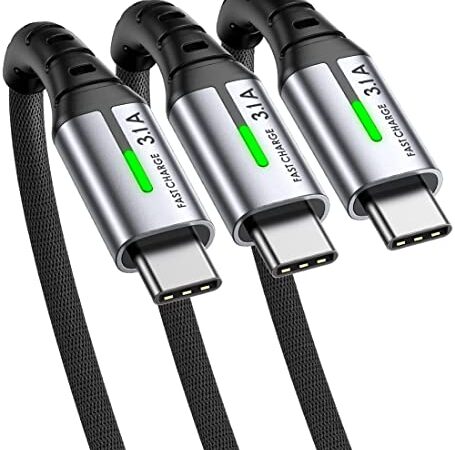 INIU Cable USB C, [3 Pack/0.5+2+2m] Cable USB Tipo C Carga Rápida QC 3.0 USB A a USB C Sincronización de Datos para Samsung S22 S21 Ultra iPad Air Huawei Xiaomi Redmi Switch PS5 Google Pixel 7 6 Pro