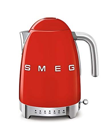 Smeg Calentador de Agua electrico, hervidor KLF04RDEU, 2400 W, 12 litros, plástico, Rojo