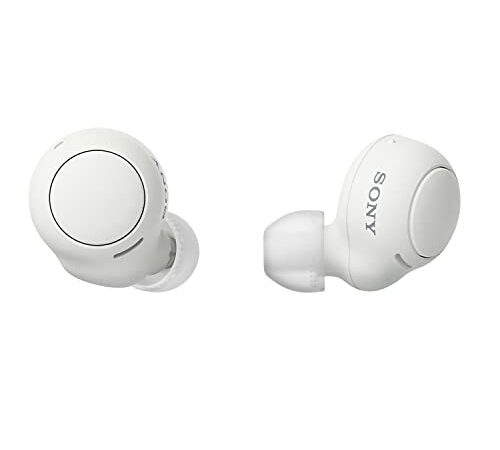 Sony WF-C500 - Auriculares "True Wireless", Hasta 20 horas de autonomía con funda de carga, Compatible con Voice Assistant, Micrófono incorporado para llamadas telefónicas, Conexión Bluetooth, Blanco