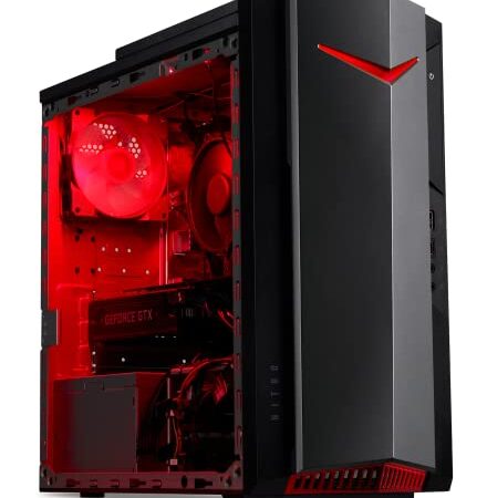 Acer Nitro 50 N50-640 - Ordenador de Sobremesa Gaming (Intel Core i5-12400, 4.40 GHz, 16 GB RAM, 512 GB SSD, NVIDIA GeForce GTX 1650, Free DOS, Wi-Fi, HDMI) - PC Gaming Negro