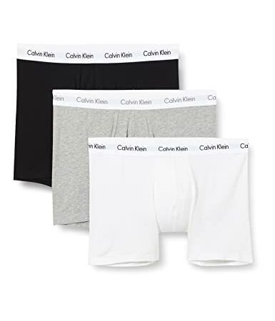 Calvin Klein Boxer Brief 3pk, Black White Grey Heather, XL (Pack de 3) para Hombre