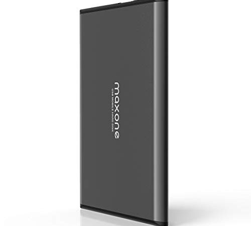 Disco Duro Externo 500GB - 2.5" USB 3.0 Ultrafino Diseño Metálico HDD Portátil para Mac, PC, Laptop, Ordenador, Xbox One, PS4, Smart TV, Chromebook - Grey