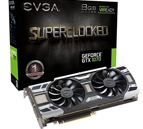 - EVGA GeForce GTX 1070 SC GAMING ACX 3.0 Tarjeta gráfica (8 GB GDDR5, LED, DX12 Soporte OSD PXOC)