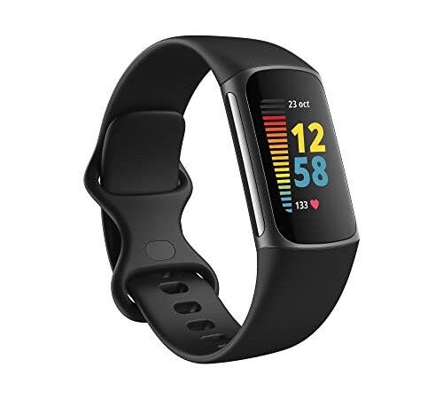 Fitbit Charge 5 Pulsera de actividad con 6 meses de servicio Premium incluidos, hasta 7 días de batería y función, Nivel de recuperación diario