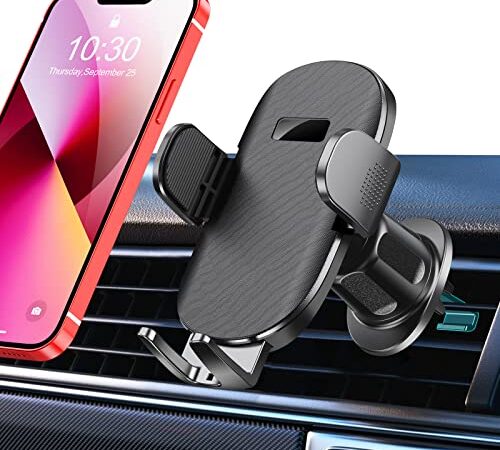 Glangeh Soporte Móvil Coche para Rejilla del Aire Ventilación, Gancho Mejorado Soporte Movil Coche con 360° Rotación, Universal Suporte Telemovel Carro Compatible con iPhone Samsung y Otros 4-7”