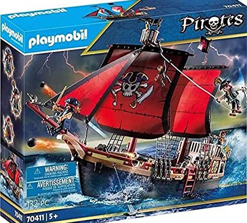 PLAYMOBIL Pirates 70411 Playset Barco Pirata Calavera, A Partir de 5 años