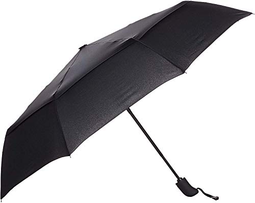 Amazon Basics - Paraguas de viaje automático (diámetro 98 cm), color negro