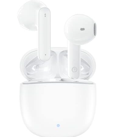 Auriculares inalámbricos Bluetooth 5.3 In-Ear con 4 micrófonos, cancelación de Ruido ENC, estéreo Hi-Fi, reproducción de 30 Horas,Resistente al Agua IPX6 USB-C para iPhone Xiaomi Samsung Huawei