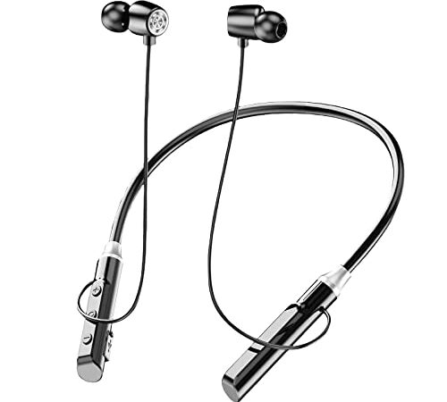 iTauyees Auriculares Inalambricos Deportivos, Auriculares Bluetooth 5.1 en el oido HiFi Estéreo, Bluetooth Auricular Banda Cuello para Samsung/Huawei (Negro)