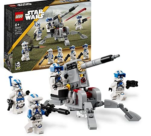 LEGO 75345 Star Wars TM Pack de Combate: Soldados Clon de la 501, Juego de Batalla, Vehículo AV-7, Juguete para Construir, Mini Figuras, Guerras Clon