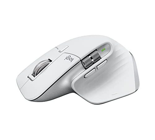 Logitech MX Master 3S para Mac, Ratón Inalámbrico Performance con Desplazamiento Rápido, Ergo, 8K DPI, Clics Silenciosos, Funciona sobre Cristal, USB-C, Bluetooth, Apple, iPad - Pale Grey