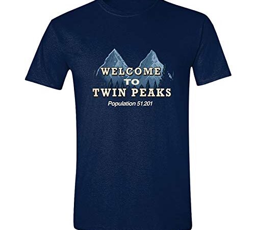 Twin Peaks Camiseta Hombre Bienvenido Algodón Azul - S
