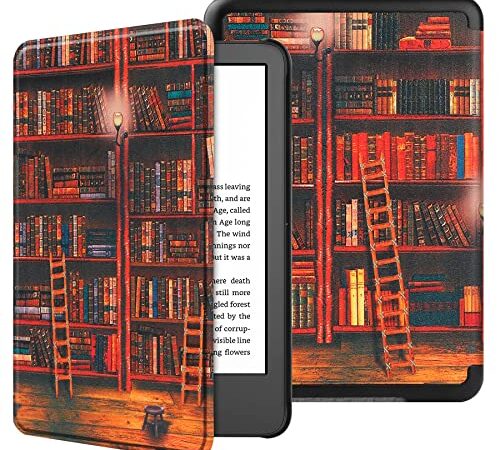 VOVIPO Funda Protectora Slimshell para el Nuevo Kindle 6 Pulgadas (versión 2022 de 11.ª generación), no es Compatible con Kindle Paperwhite y Kindle 2019-Library