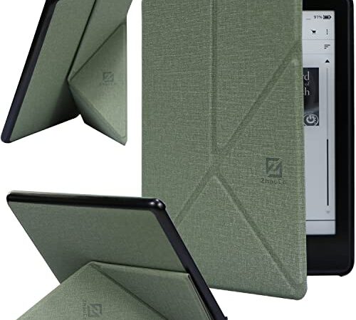 ZhaoCo Funda para Kindle Paperwhite de 6,8 Pulgadas 11.ª Generación 2021 y Kindle Paperwhite Signature Edition E-Reader con Auto-Sueño/Estela, Visualización Vertical y Horizontal - Verde Azulado