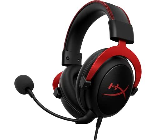 HyperX Cloud II – Cascos de Gaming para PC/PS4/Mac, color rojo