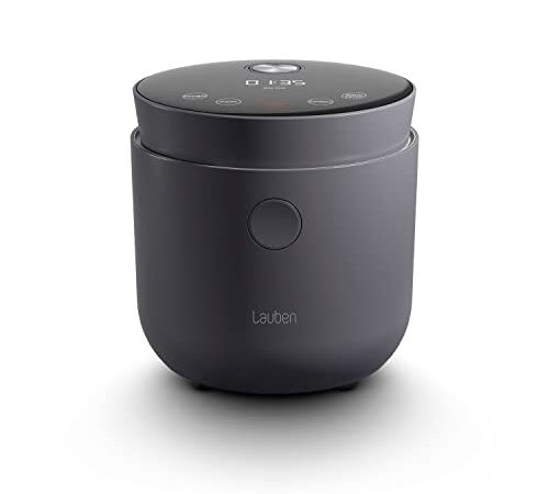 Lauben LOW Sugar Rice Cooker, Olla arrocera con función baja en azúcar, 1,5 l, temporizador, función mantener caliente, recipiente interior apto para lavavajillas, antiadherente (Antracita)