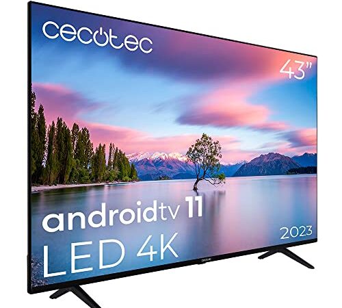 Cecotec Televisor LED 43" Smart TV A1 Series ALU10043. 4K UHD, Android 11, Diseño Frameless, MEMC, Dolby Vision y Dolby Atmos, HDR10, Modelo 2023