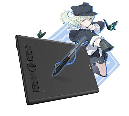 HUION Inspiroy H580X Tableta Gráfica, Tableta de Dibujo de Gráficos Digitales de 8x5 Pulgadas, Compatible con Android, 8 Teclas Express, Ideal para Pintar, Educación Remota y Oficina